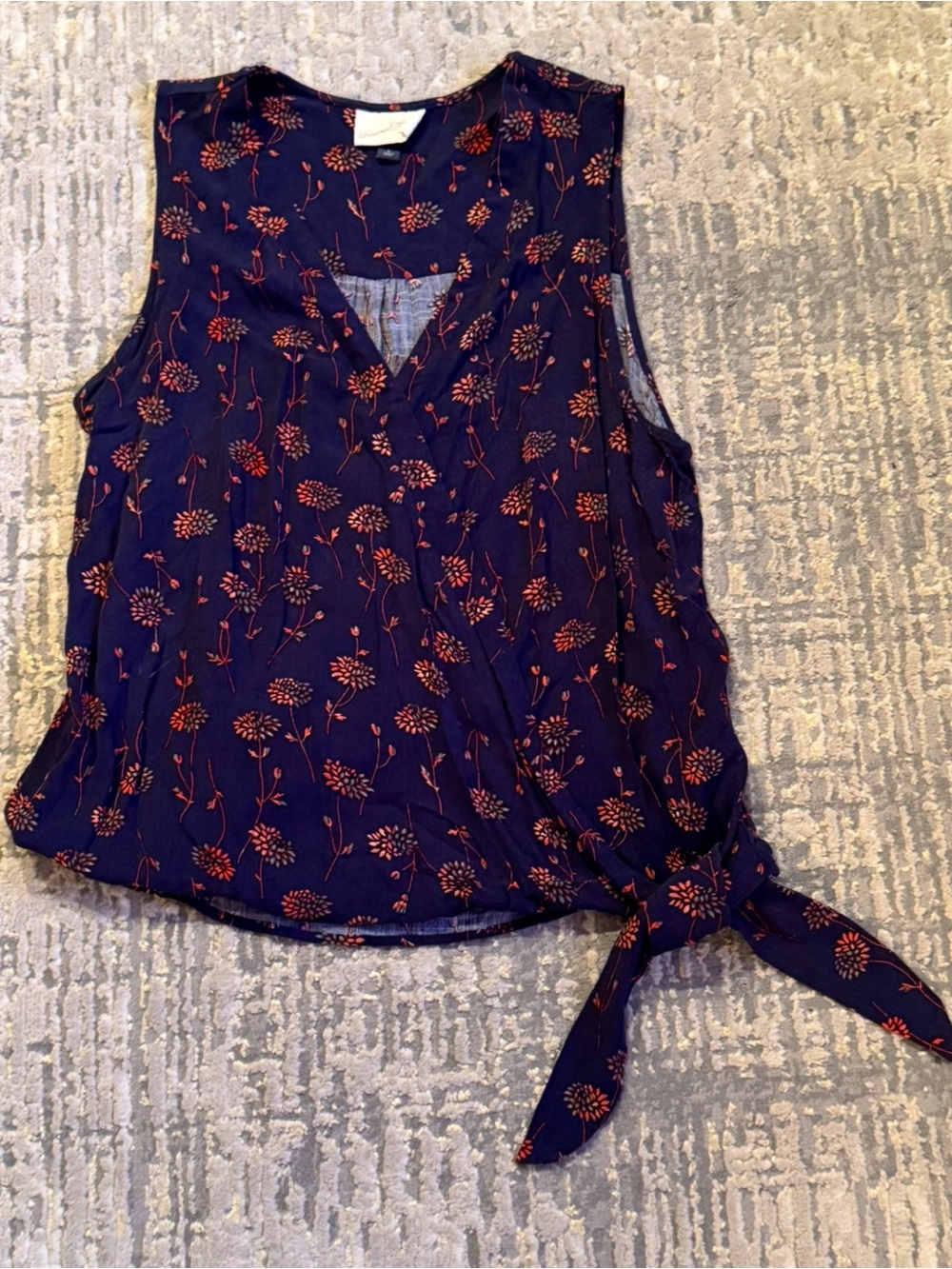 Universal Thread Navy Blue Floral Side-Tie Camisole